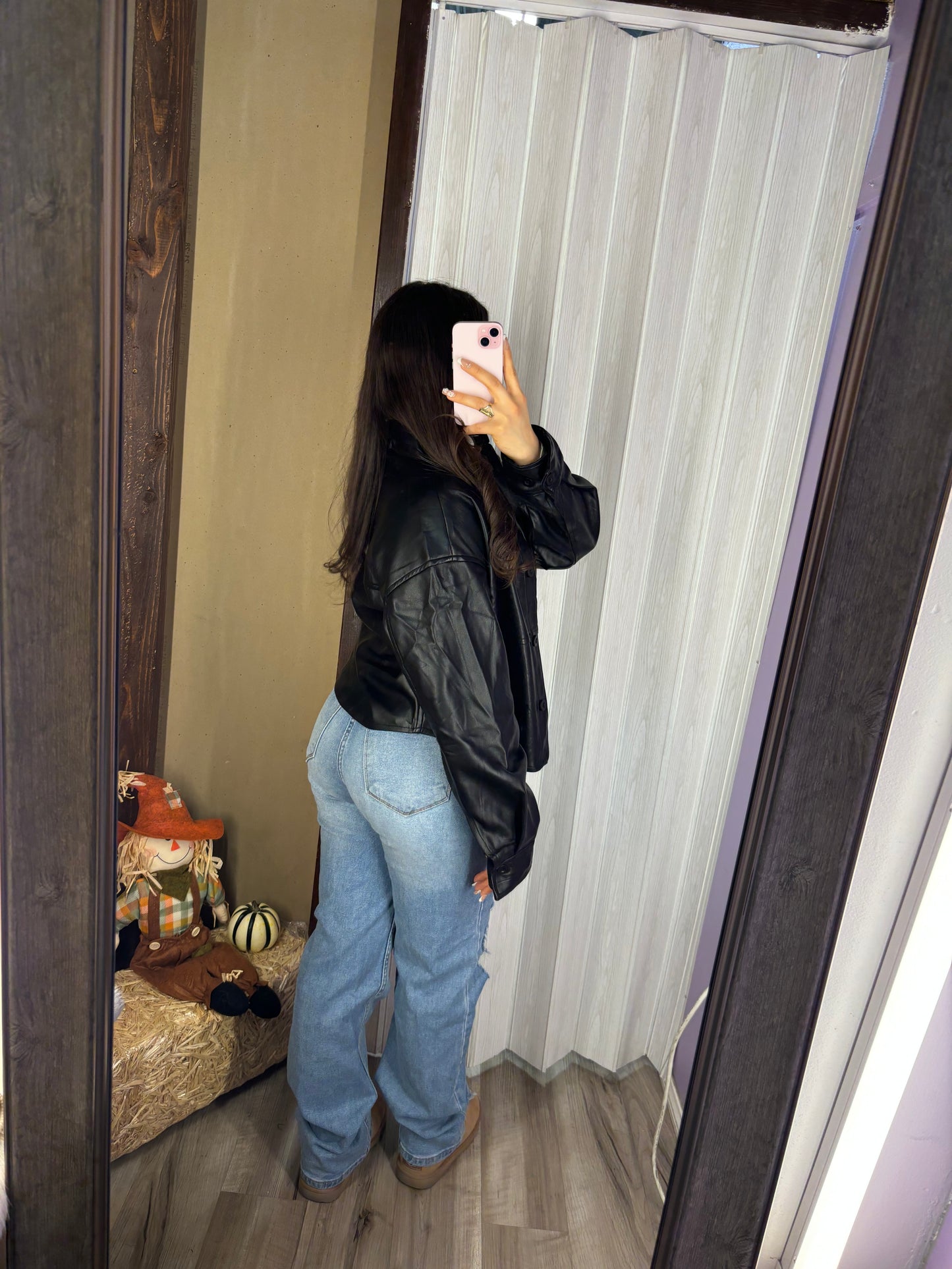 Aaliyah Leather cropped Jacket