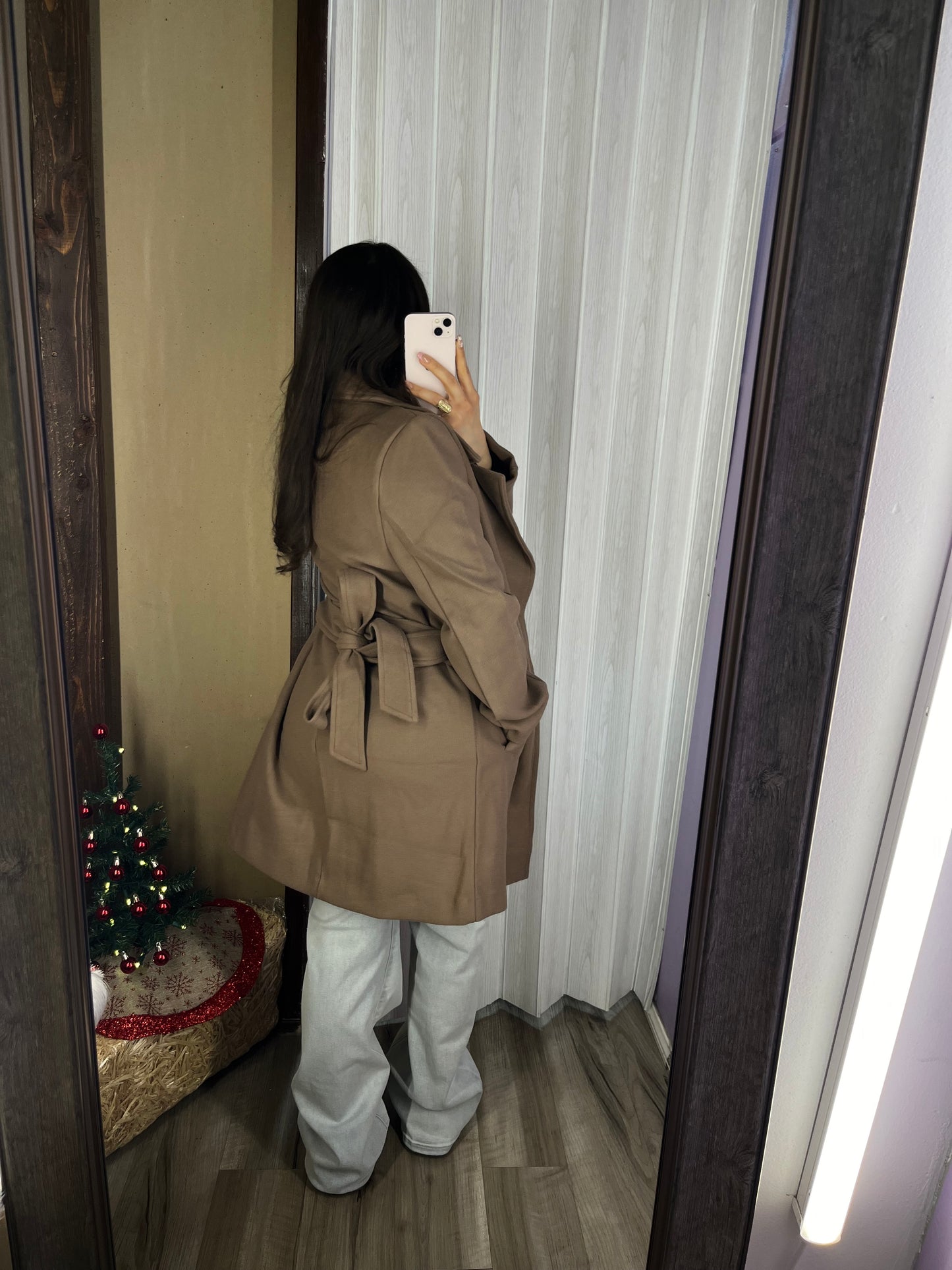 Ny waist tie coat (cocoa)